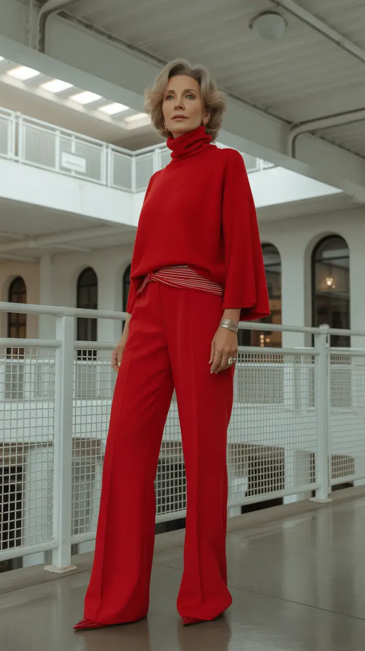 2025 fall outfits inspiration for women over 60 Crimson Cape Confidence