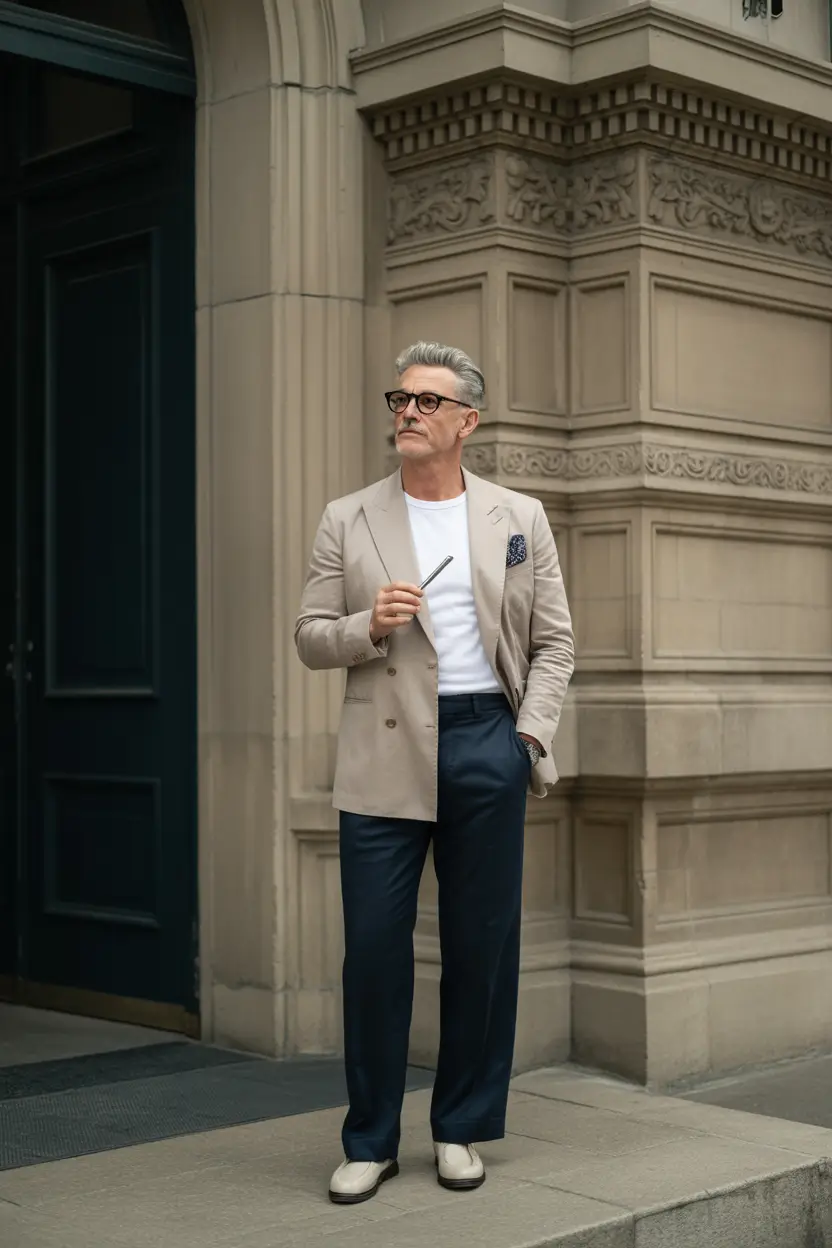 fall-business-casual-outfits-for-men-Retro-Cool-Meets-Polished-Navy