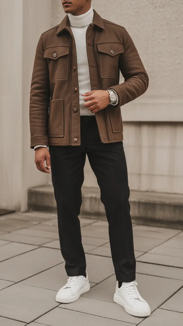 fall business casual outfits for men Understated Modern Utility