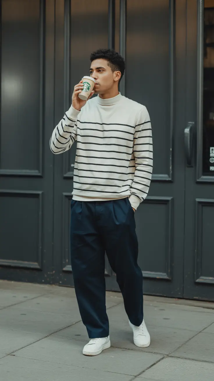 fall business casual outfits for men Everyday Ease with a Breton Twist