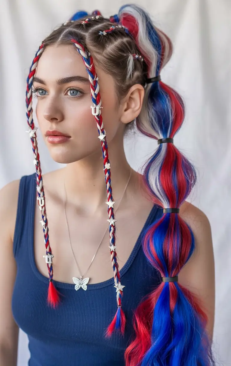 4th of July 2025 Hair Inspo for Every Style+Cosmic Braids with Bubble Power
