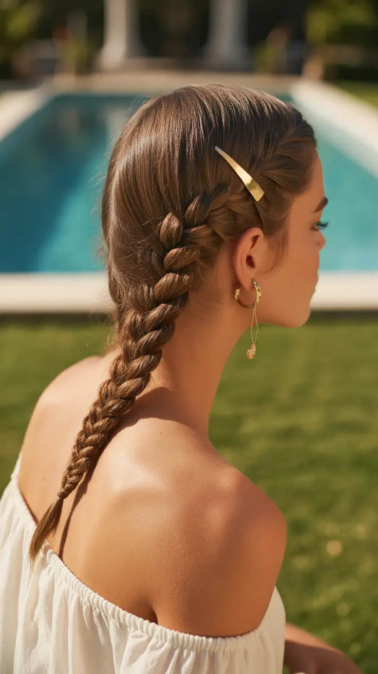 4th of July 2025 Hair Inspo for Every Style Chic Braided Poolside Vibe
