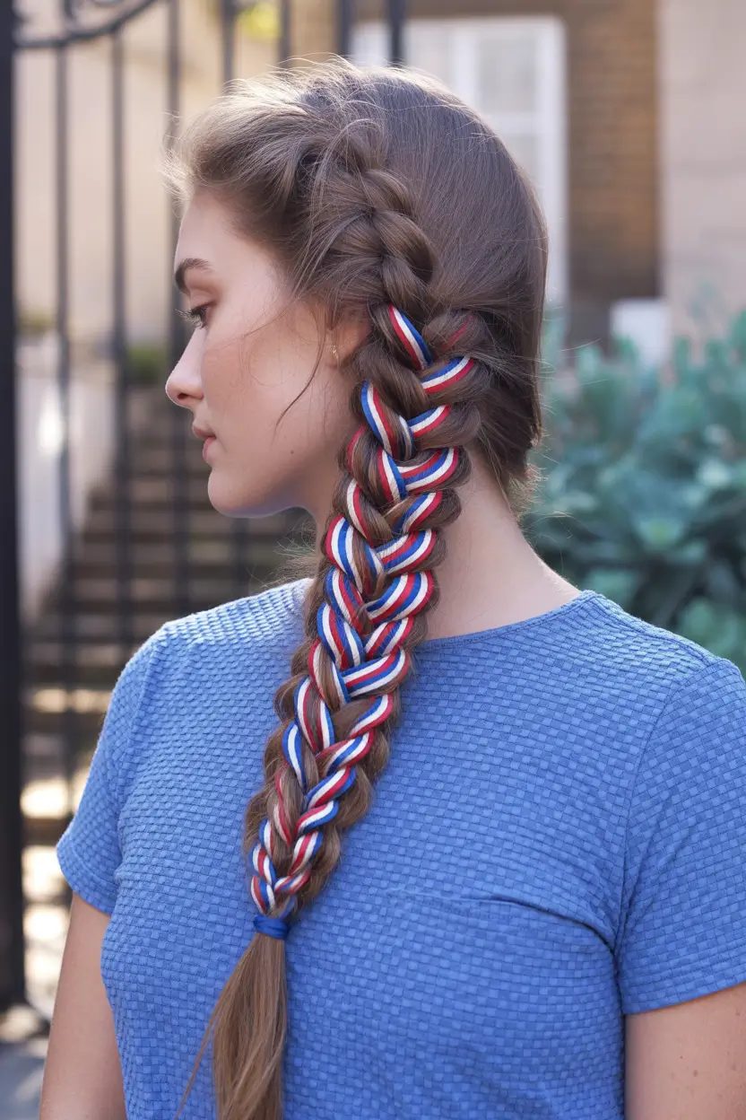 4th of July 2025 Hair Inspo for Every Style Braided Americana Weave