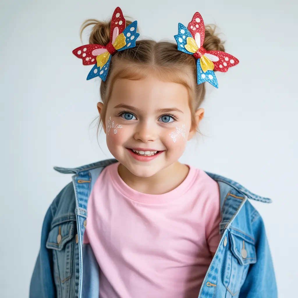 4th of July 2025 Hair Inspo for Every Style Whimsical Butterfly Buns for Little Firecrackers