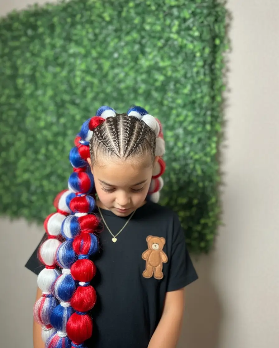 4th of July 2025 Hair Inspo for Every Style+Braided Bubble Magic in Red, White, and Blue