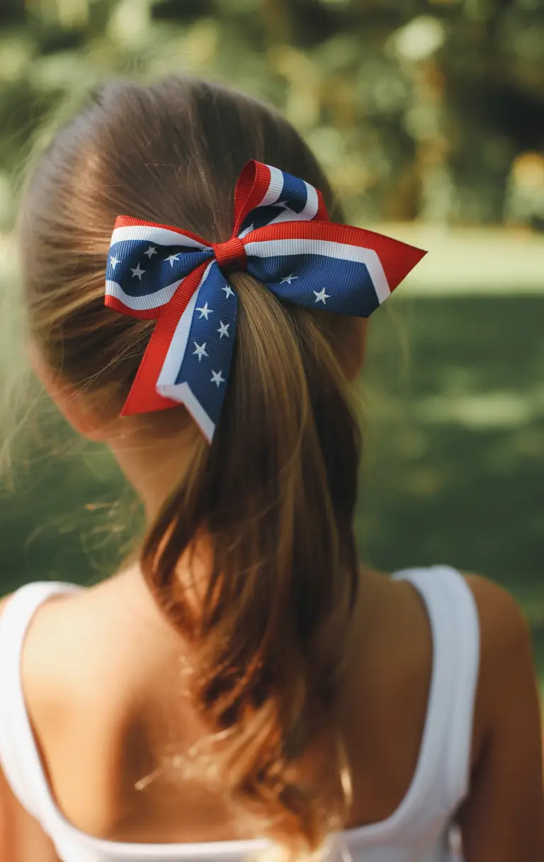 4th of July 2025 Hair Inspo for Every Style+Low Pony with Star-Spangled Drama
