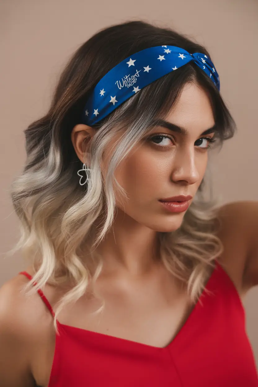 4th of July 2025 Hair Inspo for Every Style+Retro Waves & Star-Studded Bandana Energy