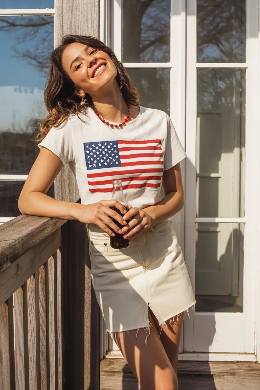 4th of July 2025 Outfits Easy & Cute ideas Clean Lines, Classic Coke, and a Bold Flag Tee