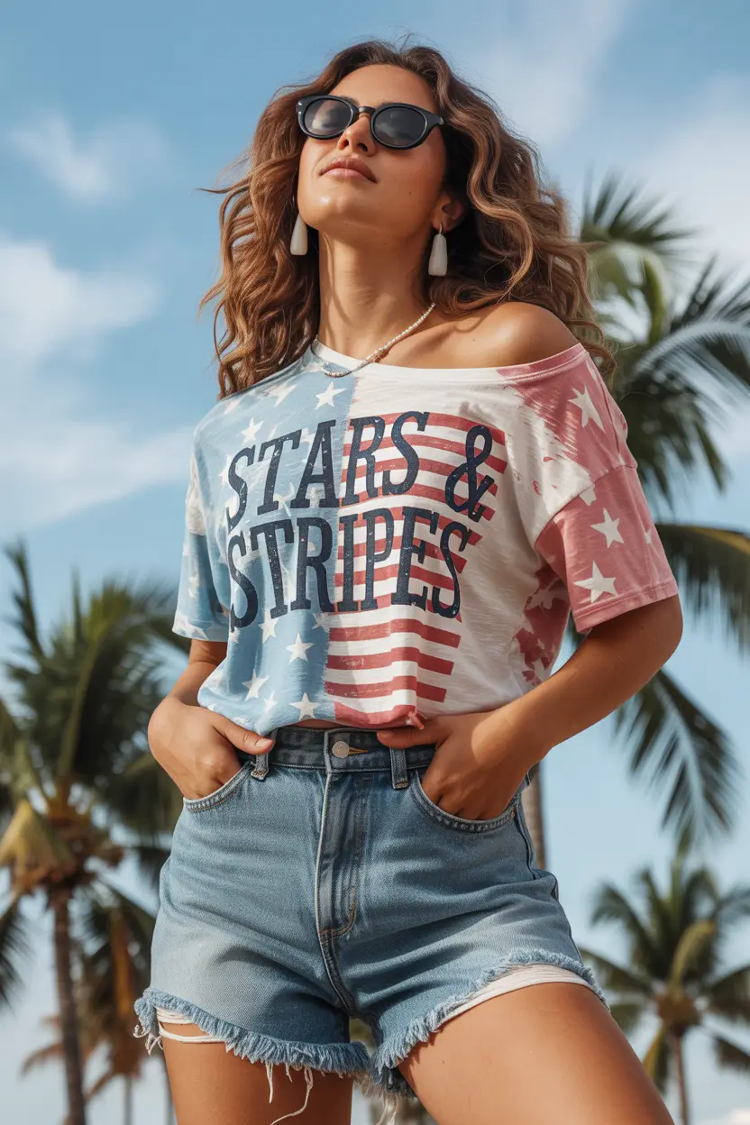 4th of July 2025 Outfits Easy & Cute ideas Off-Shoulder Vibes & Denim Classics