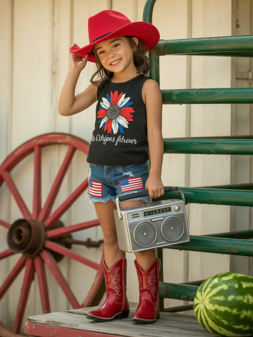 4th of July 2025 Outfits Easy & Cute ideas Mini Cowgirl Energy with Firecracker Flair