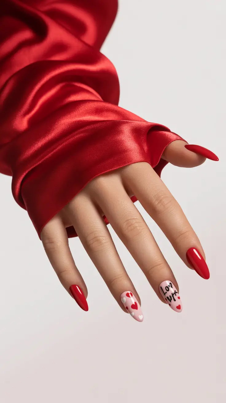 red-nail-art-with-hearts-and-love-script-Love-Letters-in-Red