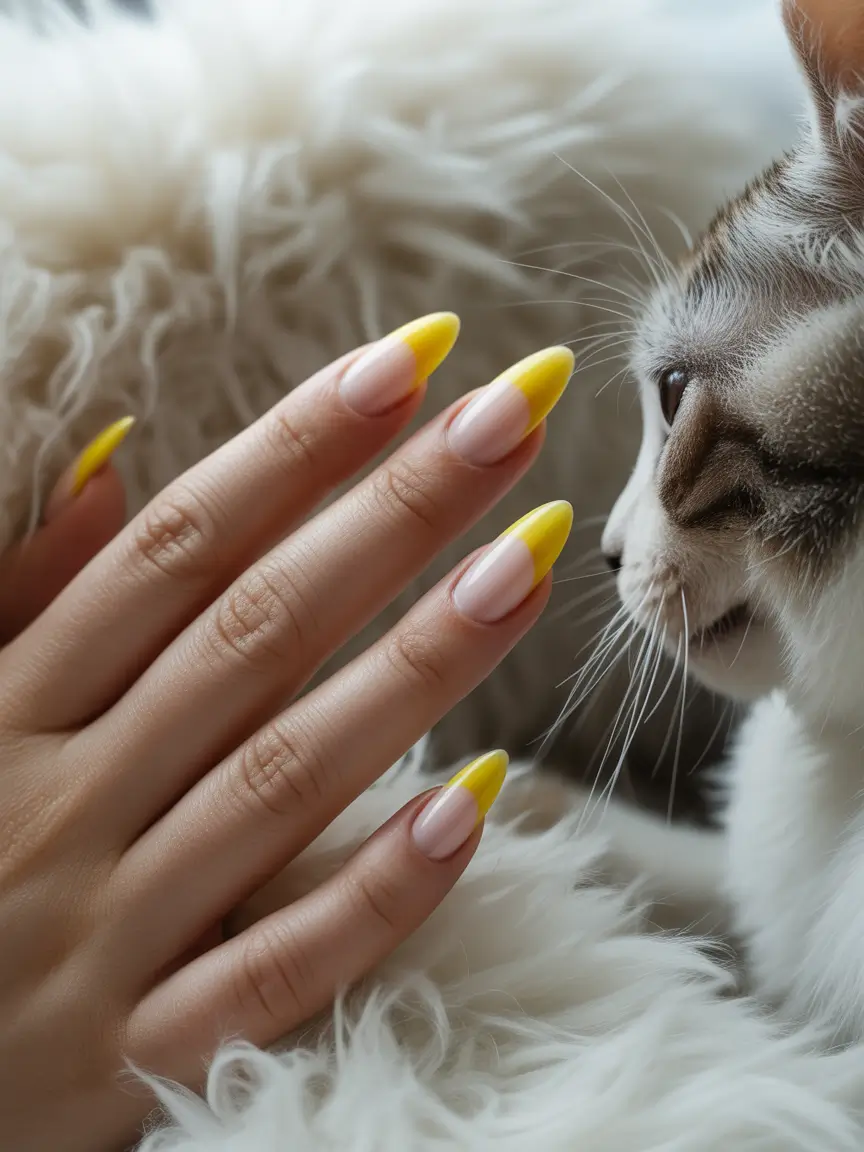Almond Nail Inspo+Zesty Ombre Citrus Fade