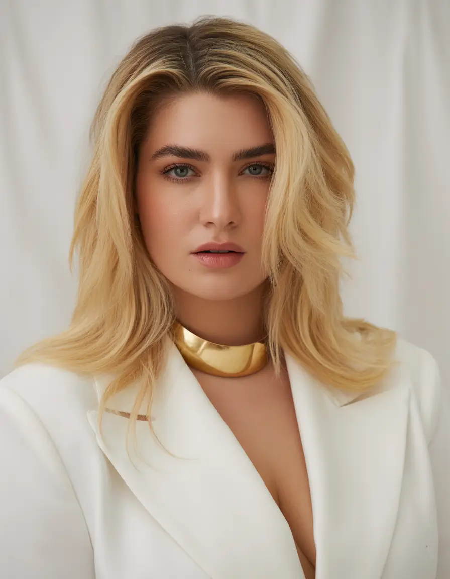 August hair color Golden Luxe Layers with Effortless Volume