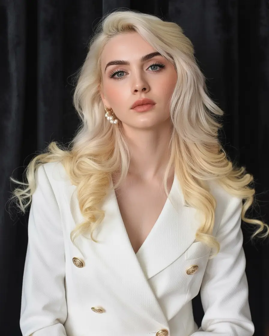 August hair color Hollywood Blonde Glam with Golden Flick Ends