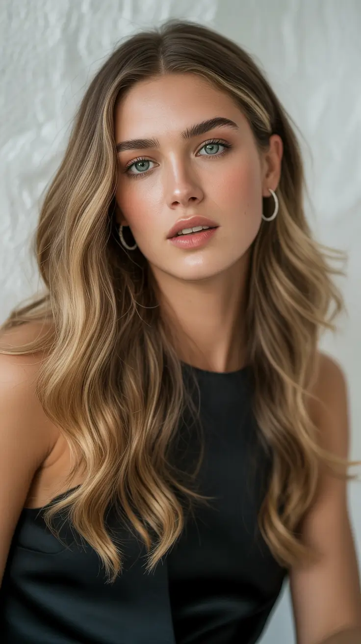 August hair color Soft Dimensional Bronde with Natural Waves