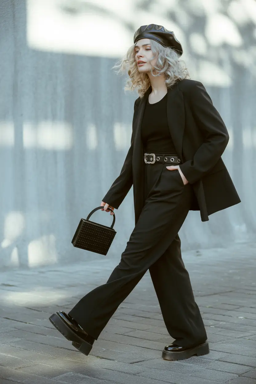 autumn outfits Monochrome Parisian Attitude