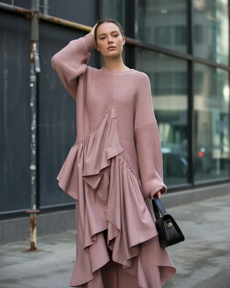 Autumn outfits 2025 Feminine Drama in Mauve Ruffles