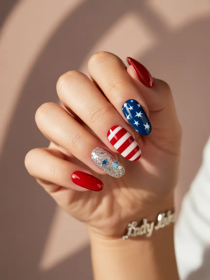 Best July Nail Colors for 2025 Classic Stars & Sparkle Remix
