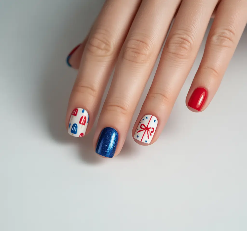 Best July Nail Colors for 2025 Popsicles & Present Bows