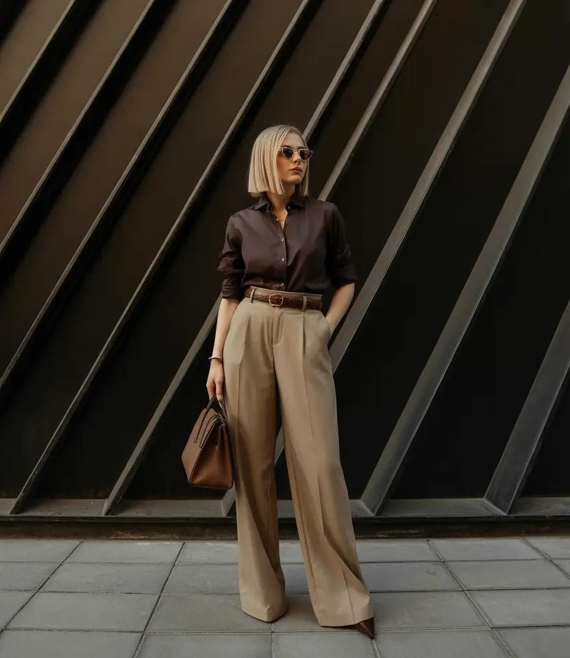 fall-business-casual-outfits-Structured-Chocolate