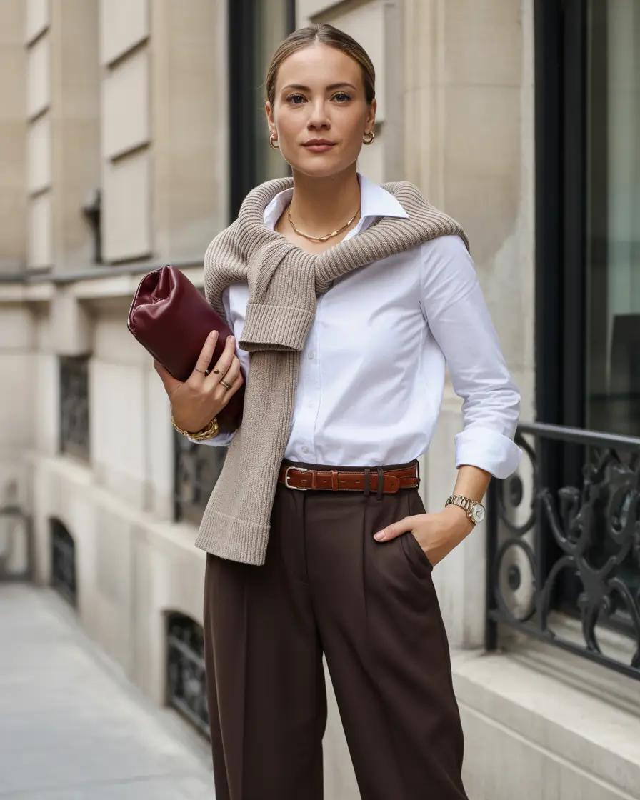 fall-business-casual-outfits-Coffee-Break-Crispness