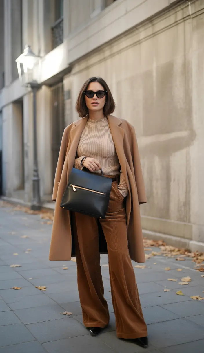 simple casual fall outfits-Modern Caramel Tones Done Right