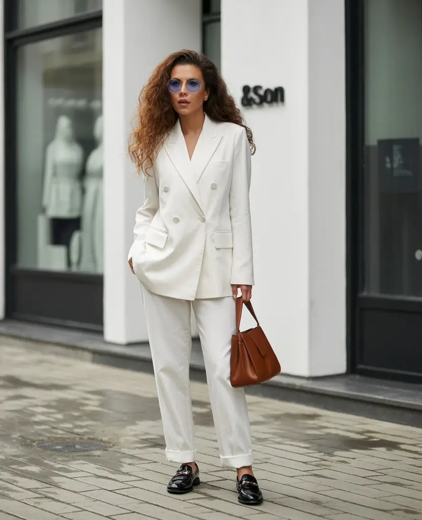 simple casual fall outfits-The Monochrome Boss Look