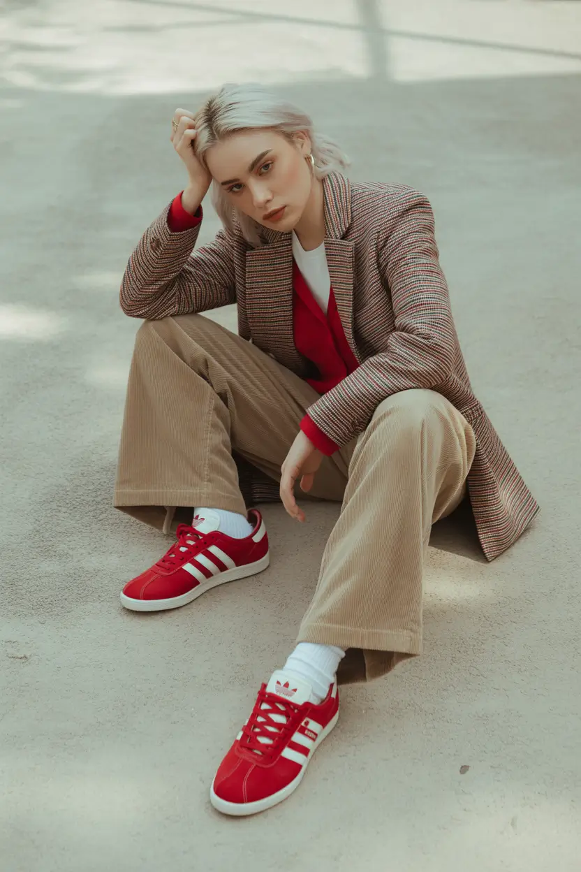 simple casual fall outfits Preppy Sneakers Meet Vintage Vibes