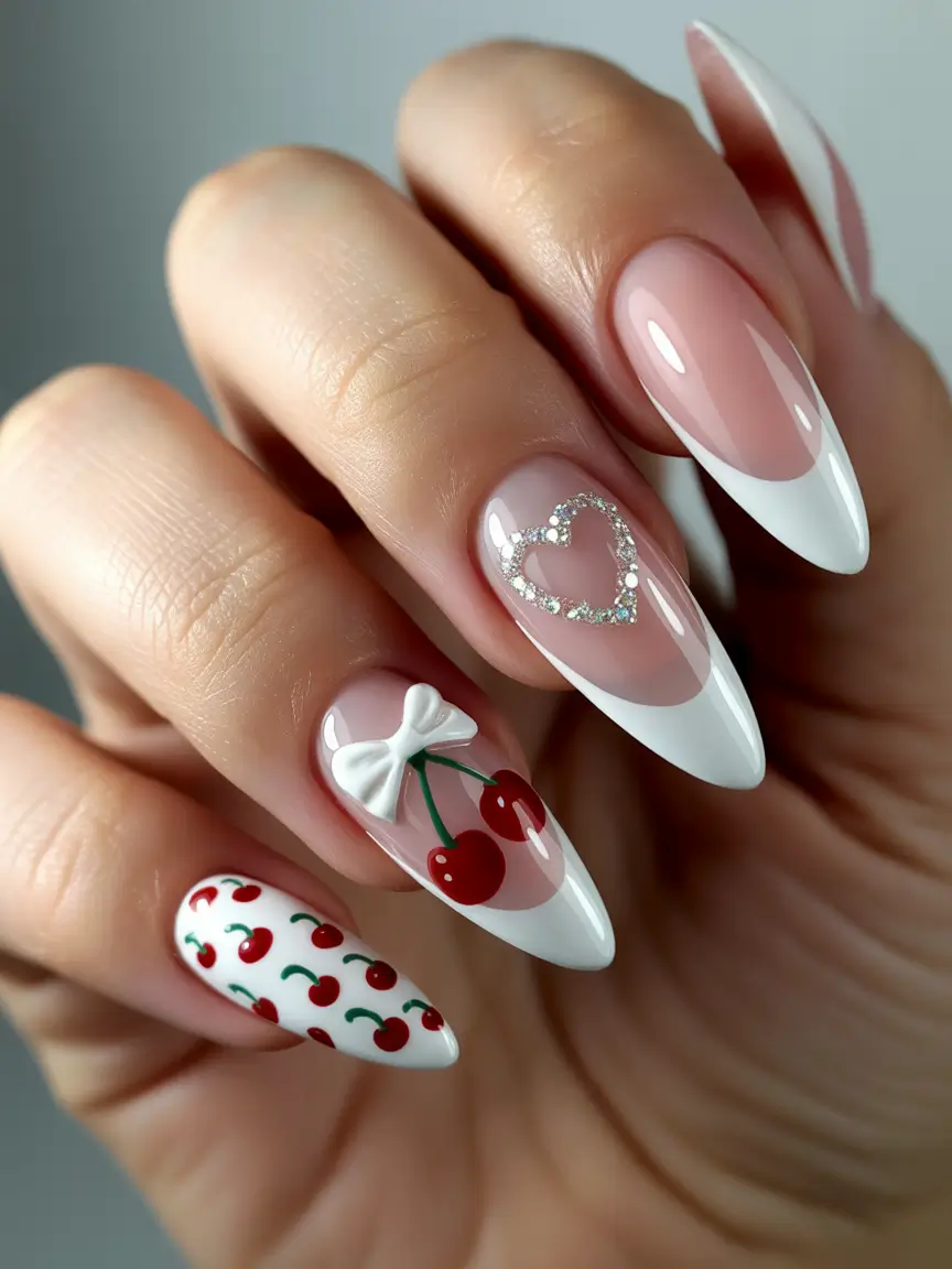Cherry Nail Inspo That Pops in 2025+French Tips with a Cherry on Top (Literally)