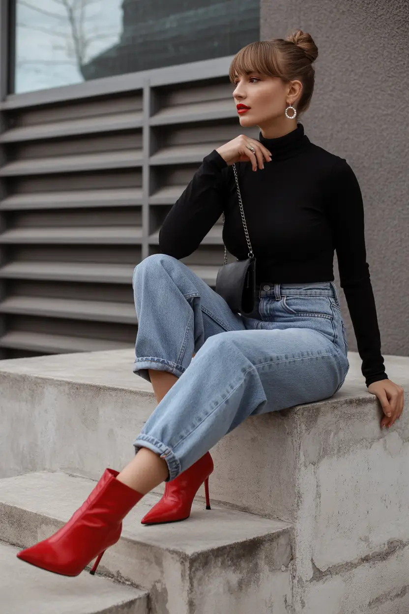 mom-outfits-for-fall-Monochrome-Drama-But-Make-It-Playful