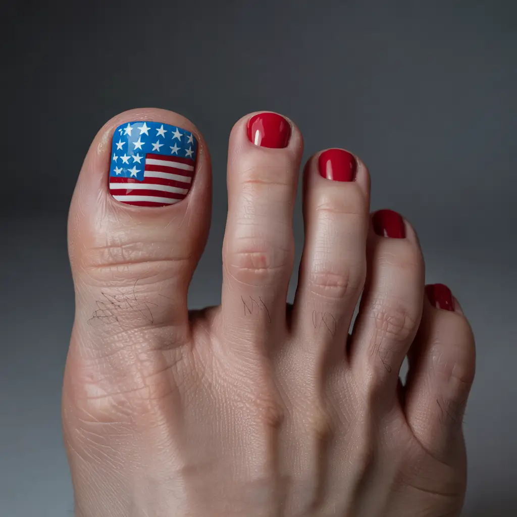 Cute July Toe Nails for Summer 2025 Minimal Americana