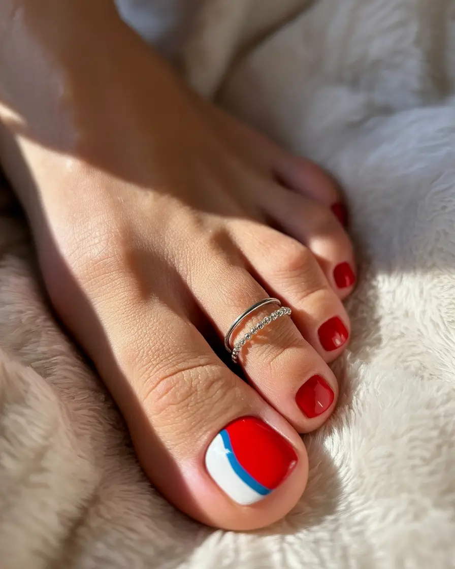 Cute July Toe Nails for Summer 2025 Pop-Art Minimalism