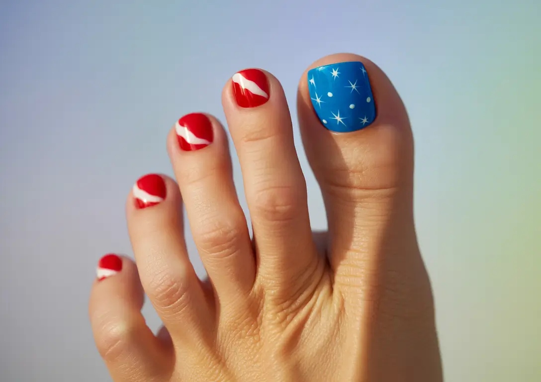 Cute July Toe Nails for Summer 2025 Twilight Sparkle