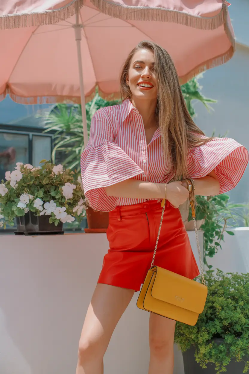 early fall outfits Sunset Pop: Citrus and Candy Vibes