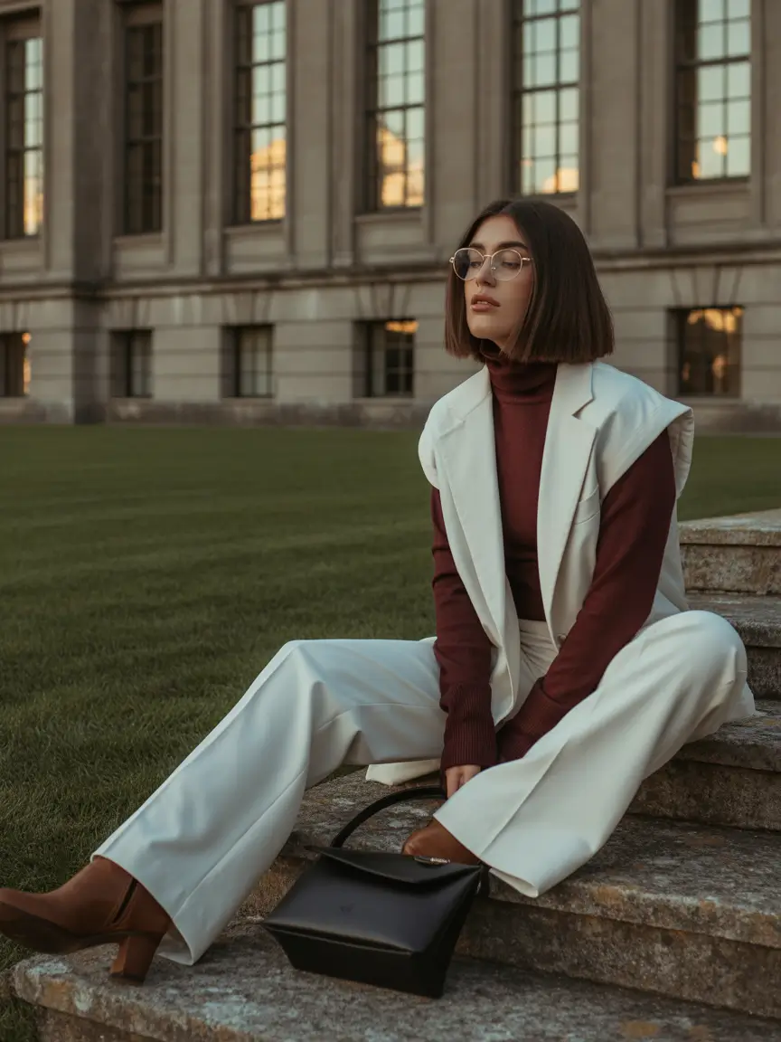 early fall outfits+Monochrome Layers for the Academic Muse
