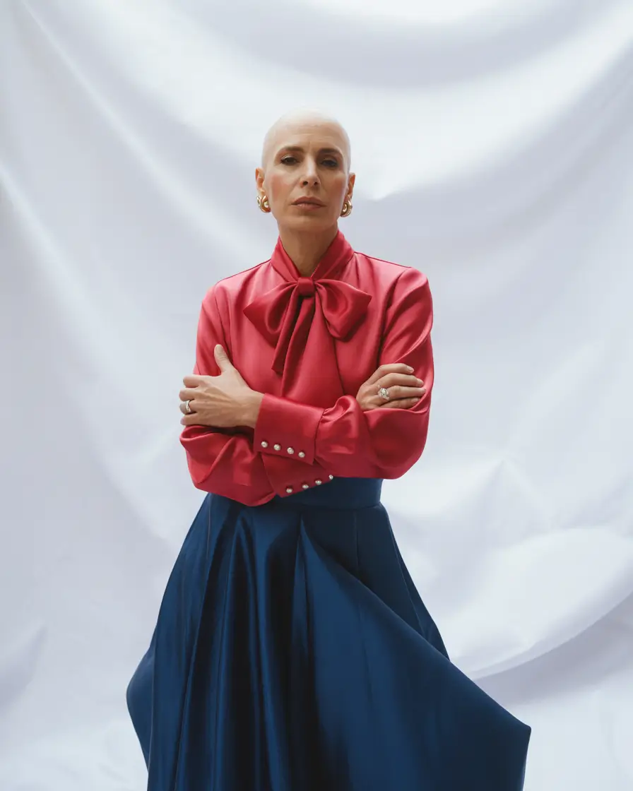 fall outfits for women over 50 Bold Bows & Silk Confidence