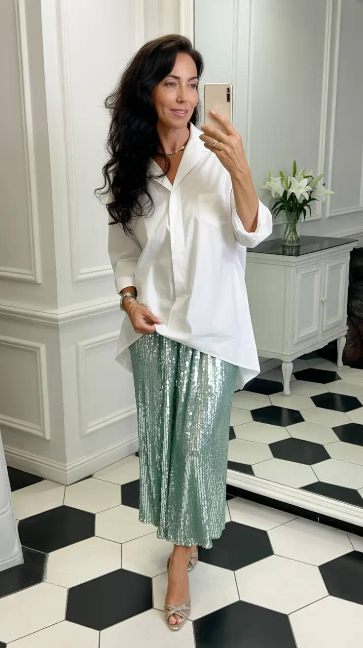 fall outfits for women over 50+Shine Meets Simplicity