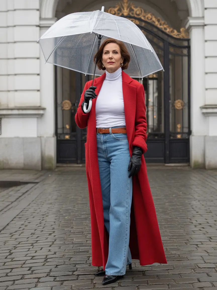 fall outfits for women over 50 City Raincoat Elegance