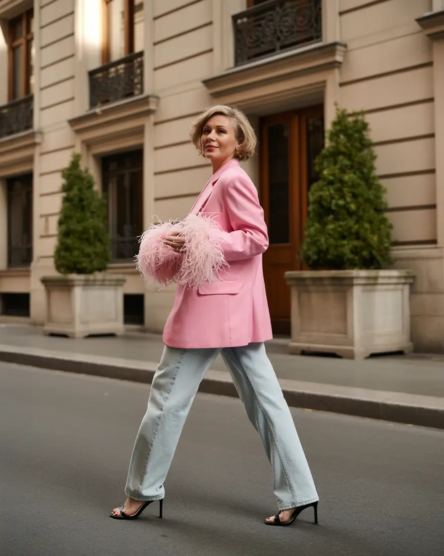 fall outfits for women over 50 Feathered Flair & Pink Power