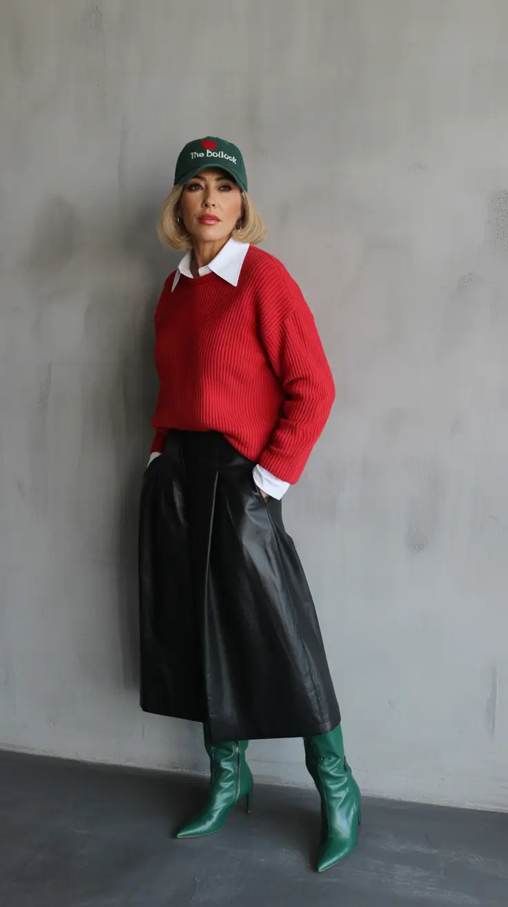 fall outfits for women over 50 Playful Prep With Leather and Boots