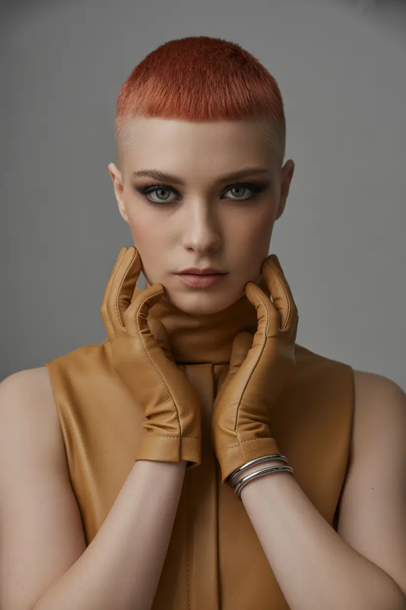 Fall haircut Micro-Crop in Copper Spice