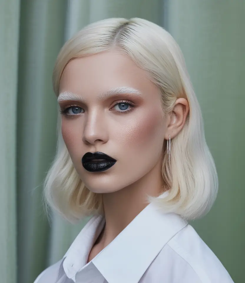 Fall haircut Ice Blonde with Minimal Soft Bob