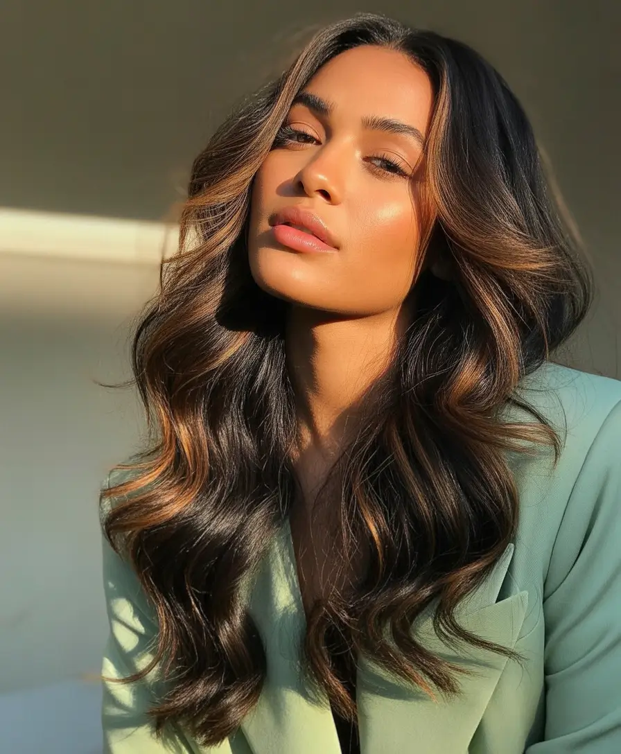 Fall haircut Toffee Ribbon Layers for Brunette Revival