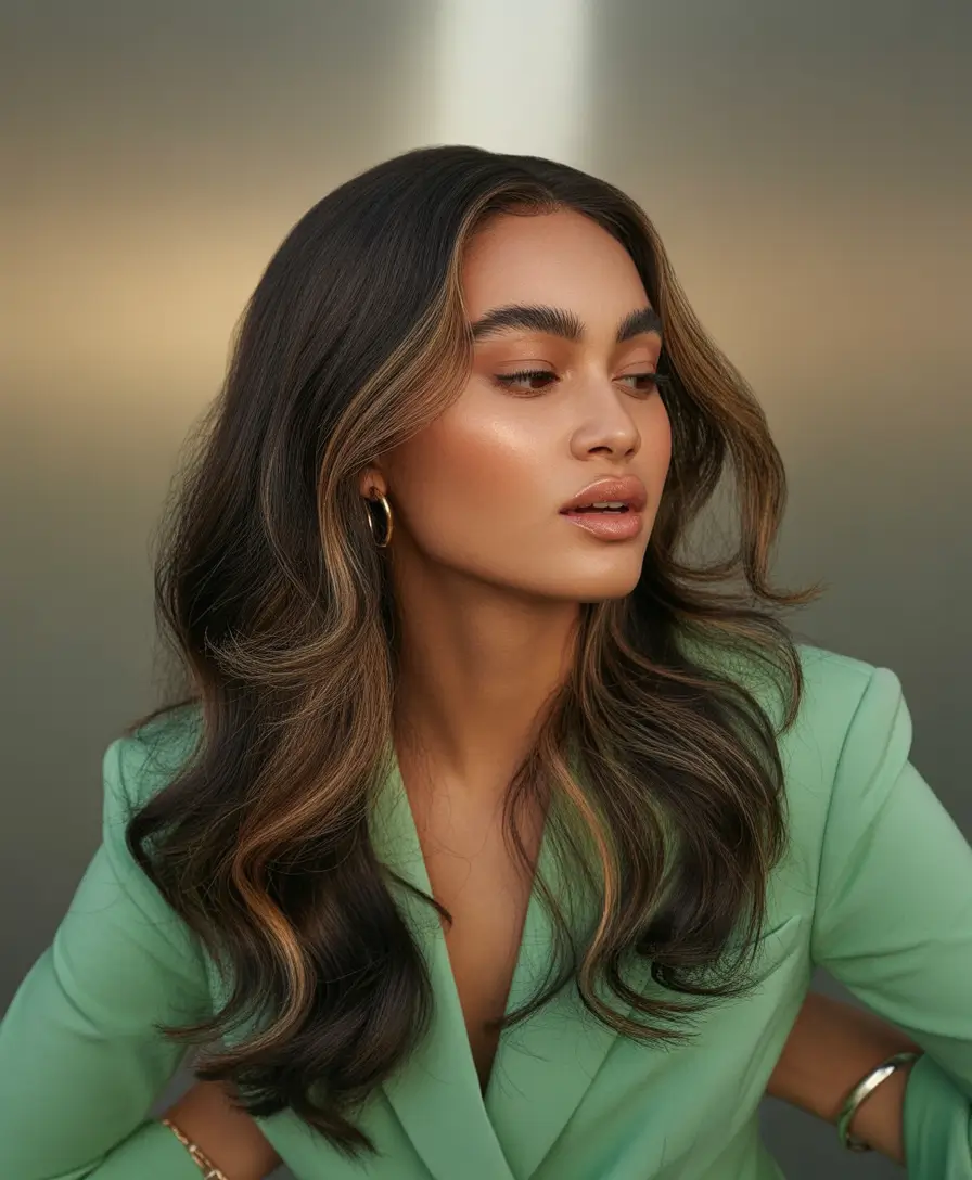 Fall haircut Face-Framing Elegance in Soft Contrast