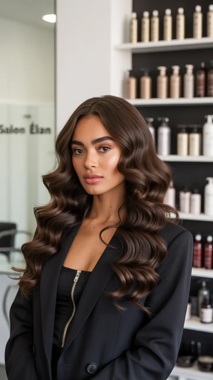 Fall haircut Glossed Chocolate Curls with Boss Energy