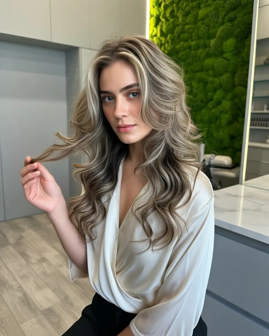 Fall haircut Frosted Taupe Layers for Cool Girl Texture