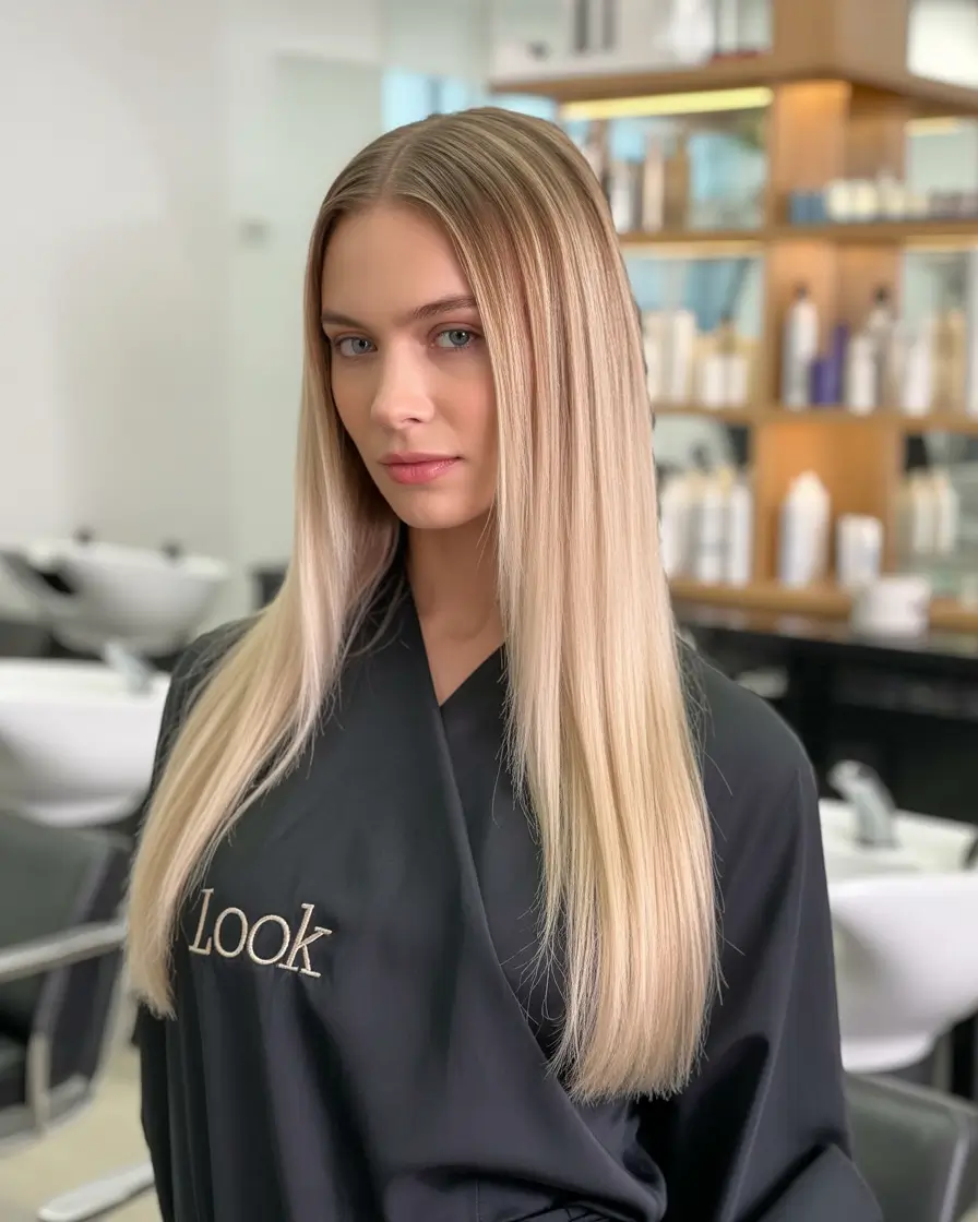 Fall haircut Pin-Straight Champagne Sleekness