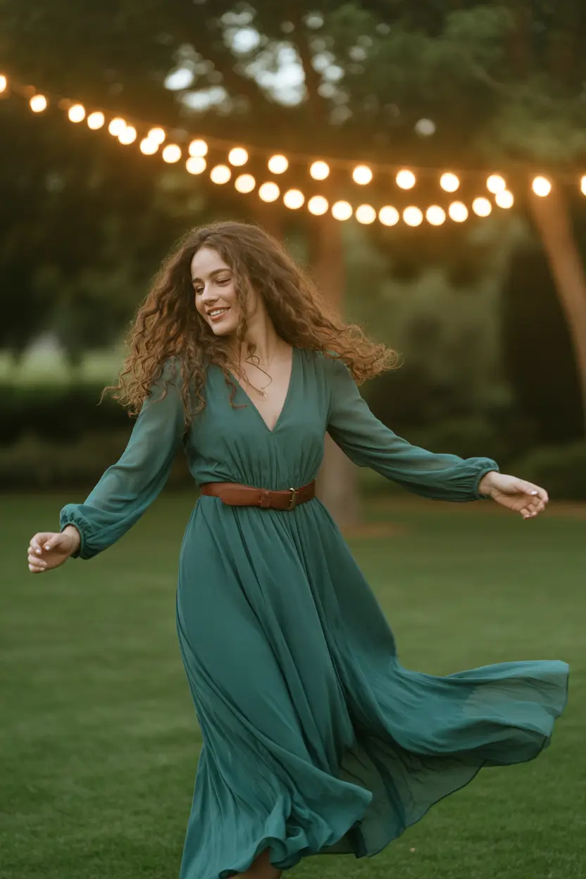 fall wedding guest dress Whirling Into Romance with Effortless Chiffon