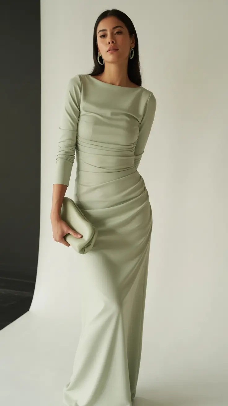 fall wedding guest dress Sage Elegance for Serene Celebrations