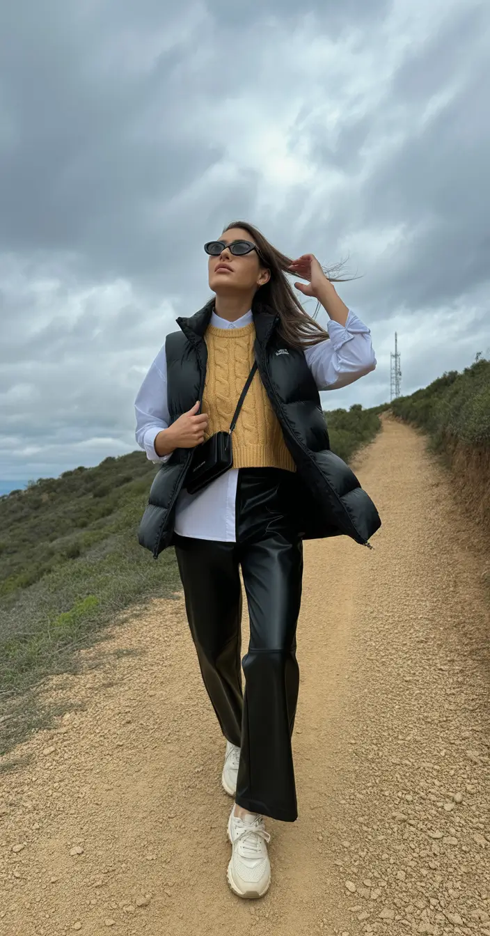fall capsule wardrobe 2025 Sporty Edge Meets Elevated Basics